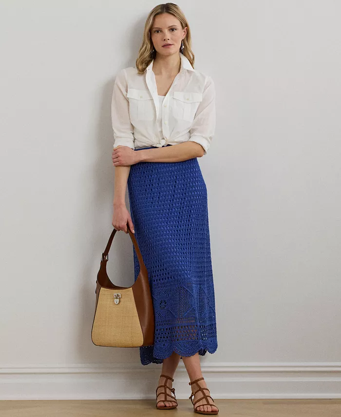 Женская юбка-свитер из ажурной ткани с добавлением льна Lauren Ralph Lauren, синий
Женская юбка-свитер из ажурной ткани с добавлением льна Lauren Ralph Lauren, синий