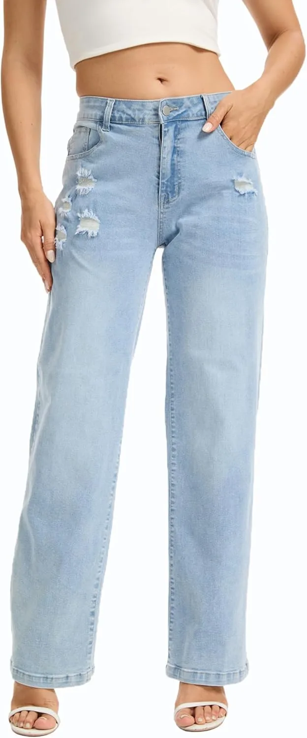 Женские джинсы YOCUR с застежкой-молнией, широкие, рваные, прямые, с карманами
Женские джинсы YOCUR с застежкой-молнией, широкие, рваные, прямые, с карманами