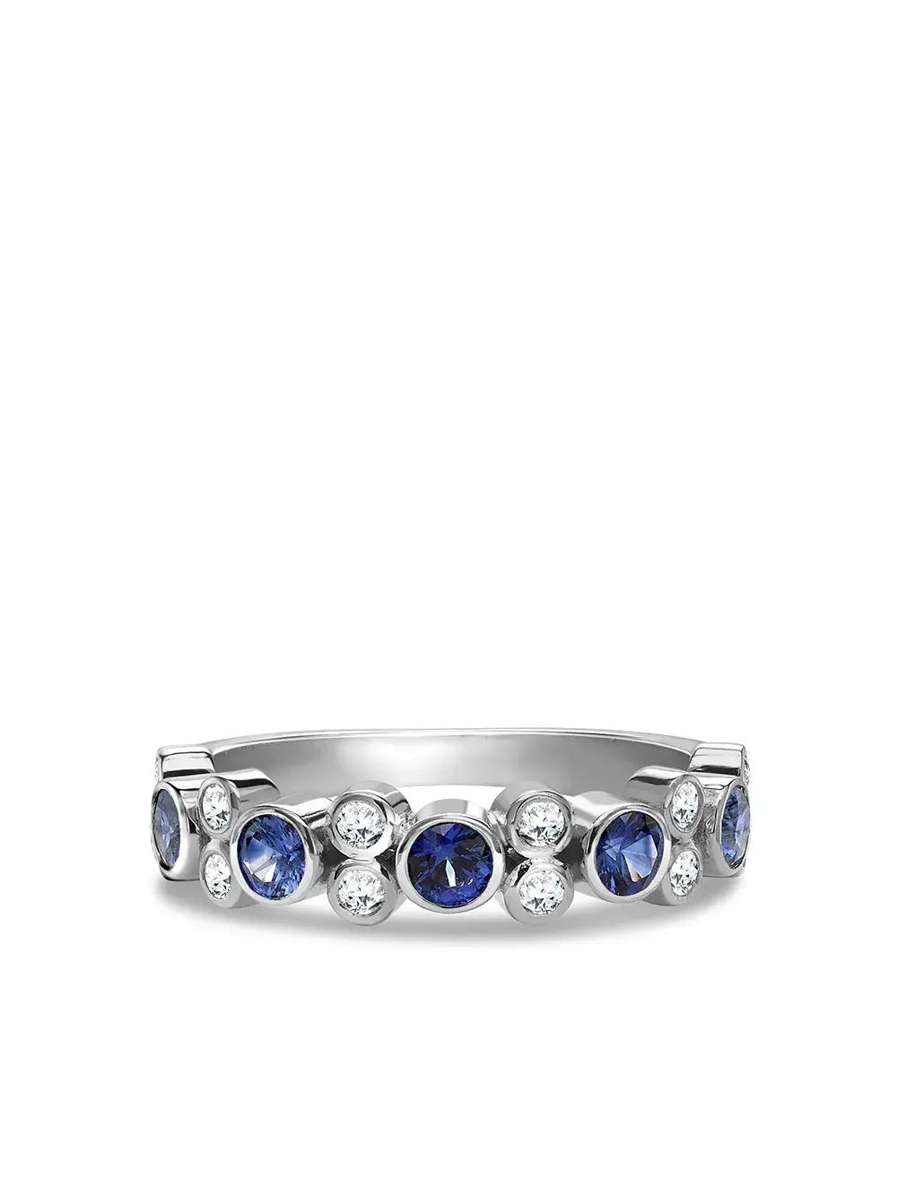 Кольцо Bubbles из белого золота с сапфирами и бриллиантами Pragnell, серебяный