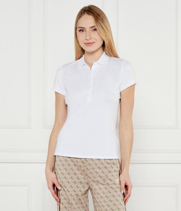 Рубашка-поло Guess Jeans Slim Fit, белый 
Рубашка-поло Guess Jeans Slim Fit, белый