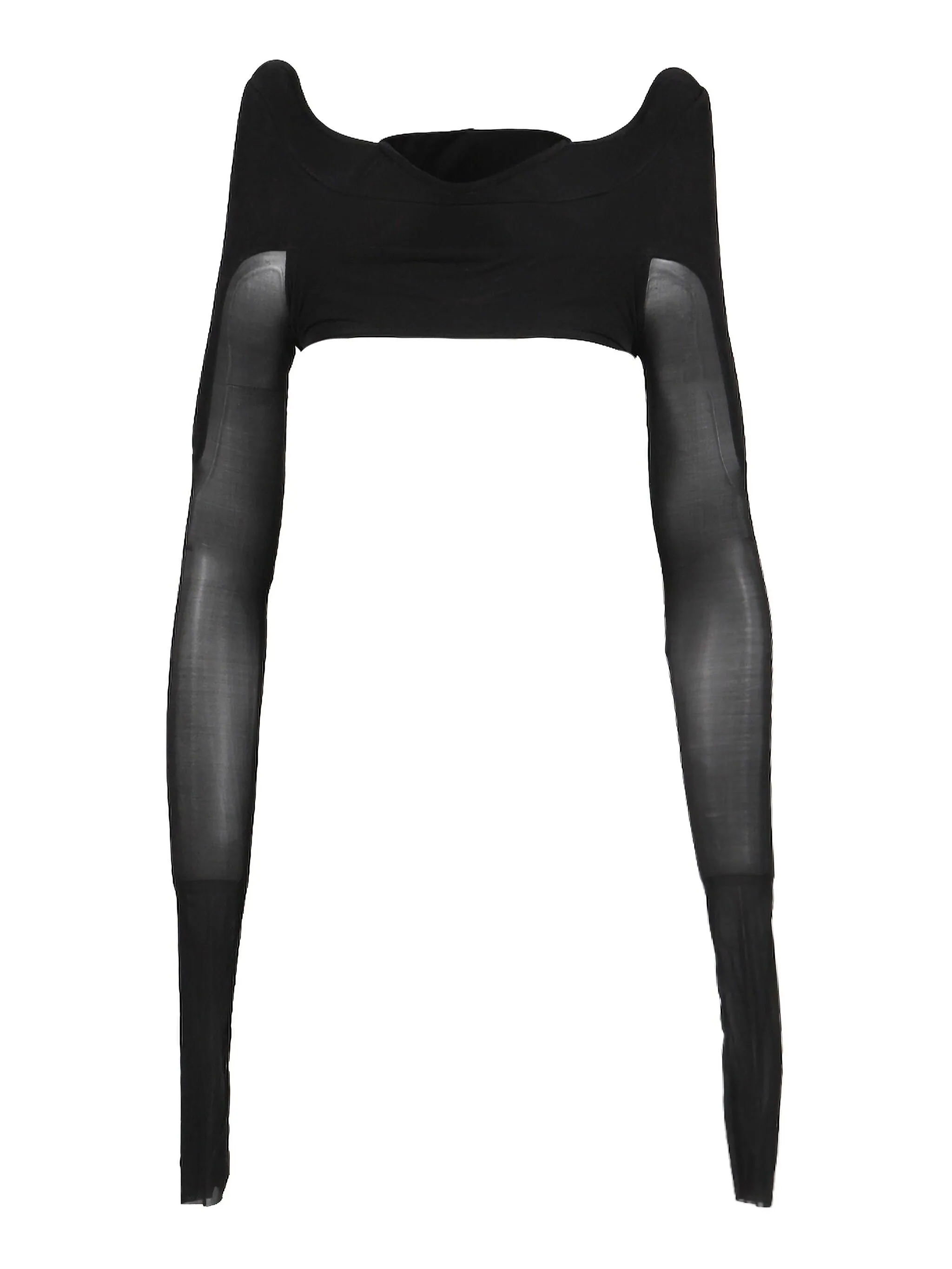 Укороченный топ с длинными рукавами Rick Owens, черный
Укороченный топ с длинными рукавами Rick Owens, черный