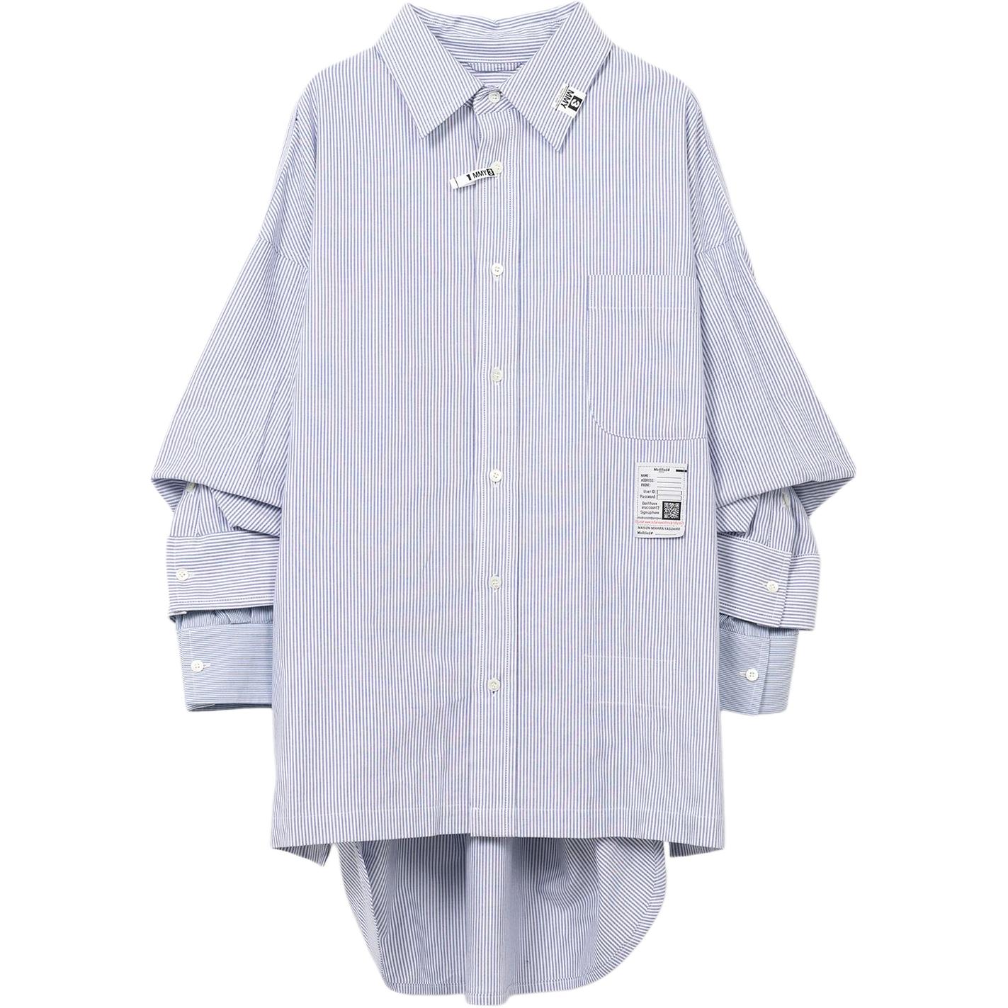 Полосатая рубашка с двойными манжетами Maison Mihara Yasuhiro, синий
Полосатая рубашка с двойными манжетами Maison Mihara Yasuhiro, синий