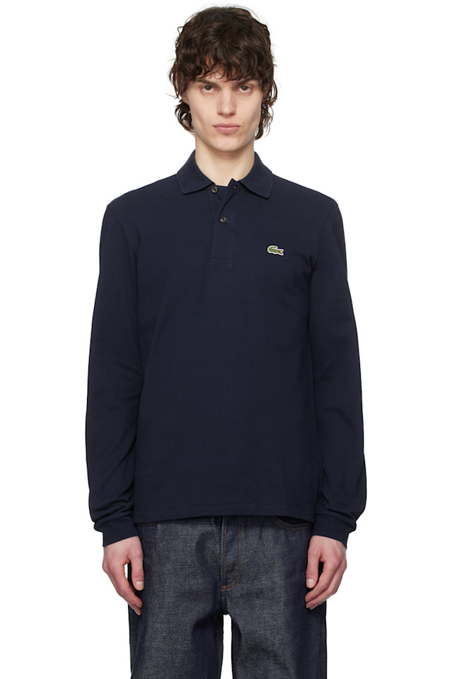 Классическая длинная поло Lacoste, синий 
Классическая длинная поло Lacoste, синий
