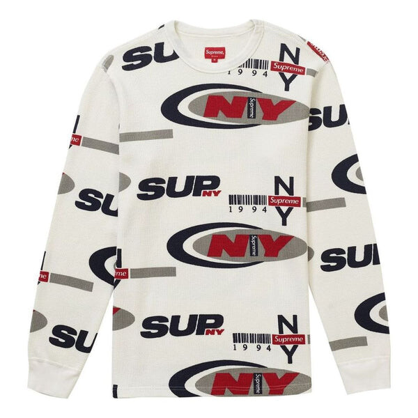 Свитер fw18 ny waffle thermal sweater 'white' Supreme, белый 
Свитер fw18 ny waffle thermal sweater 'white' Supreme, белый