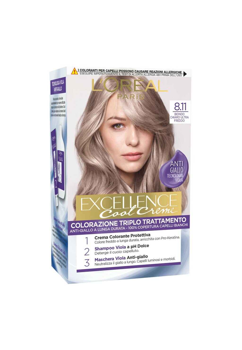 Краска для волос L'ORÉAL PARIS TINTA CAPELLI EXCELLENCE COOL CREME AZIONE ANTIGIALLO COPRE IL 100% DEI CAPELLI BIANCHI, 2 PACK L'Oréal Paris, желтый
Краска для волос L'ORÉAL PARIS TINTA CAPELLI EXCELLENCE COOL CREME AZIONE ANTIGIALLO COPRE IL 100% DEI CAPELLI BIANCHI, 2 PACK L'Oréal Paris, желтый