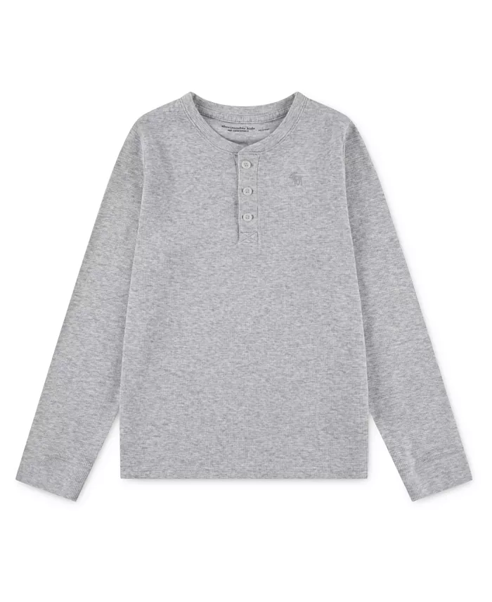 Мальчиковое лонгслив хенли вафельной фактуры Abercrombie Kids, серый
Мальчиковое лонгслив хенли вафельной фактуры Abercrombie Kids, серый