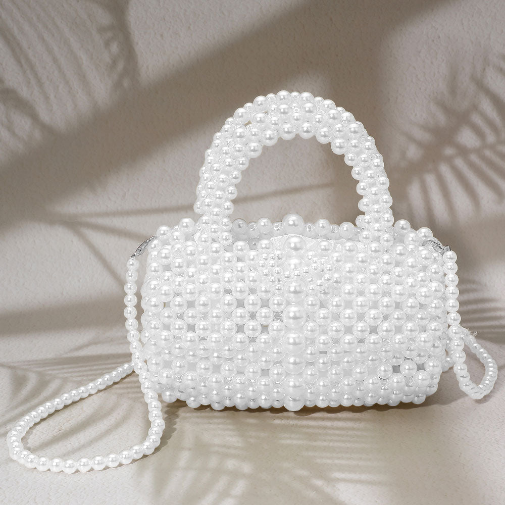 Жемчужная бисерная круглая сумка-клатч с верхней ручкой и возможностью ношения через плечо FASHNZFAB, белый
Жемчужная бисерная круглая сумка-клатч с верхней ручкой и возможностью ношения через плечо FASHNZFAB, белый