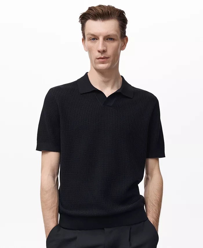 Мужская ребристая хлопковая вязаная поло Mango, загар/бежевый
Мужская ребристая хлопковая вязаная поло Mango, загар/бежевый
