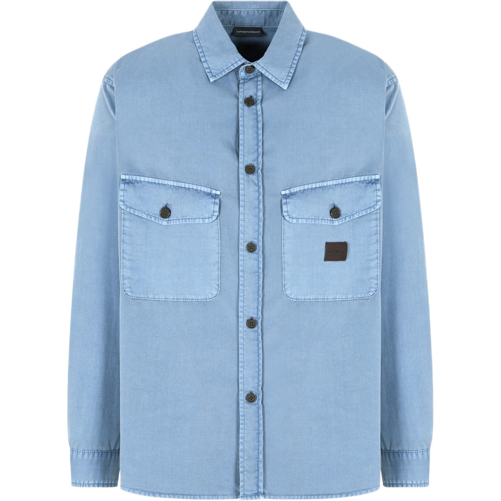 Рубашка комфортного кроя с карманами из постиранной твилловой ткани EMPORIO ARMANI, синий
Рубашка комфортного кроя с карманами из постиранной твилловой ткани EMPORIO ARMANI, синий