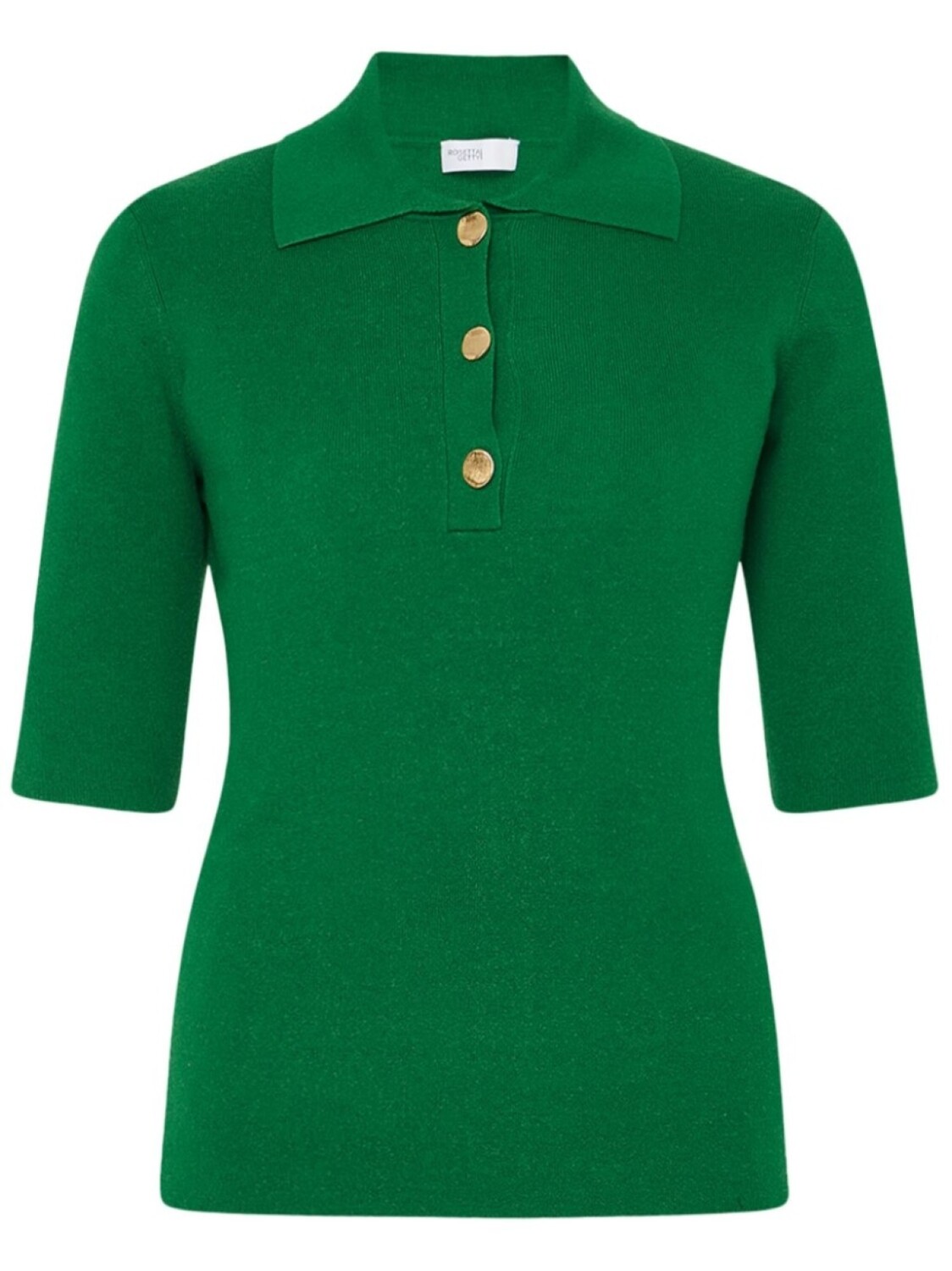 Ребристый верх поло Rosetta Getty, зеленый 
Ребристый верх поло Rosetta Getty, зеленый