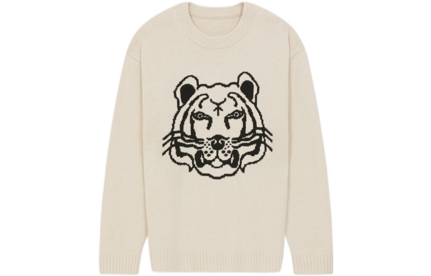 Классический мужской свитер с головой тигра Off White Kenzo, кремовый
Классический мужской свитер с головой тигра Off White Kenzo, кремовый