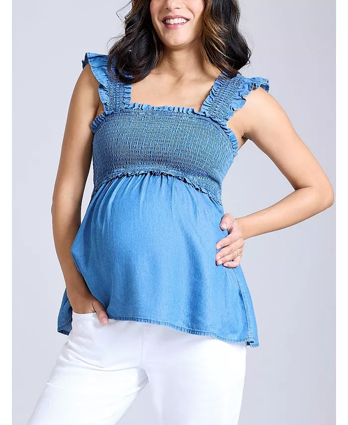 Топ для беременных с оборками на рукавах - Motherhood Motherhood Maternity, синий
Топ для беременных с оборками на рукавах - Motherhood Motherhood Maternity, синий