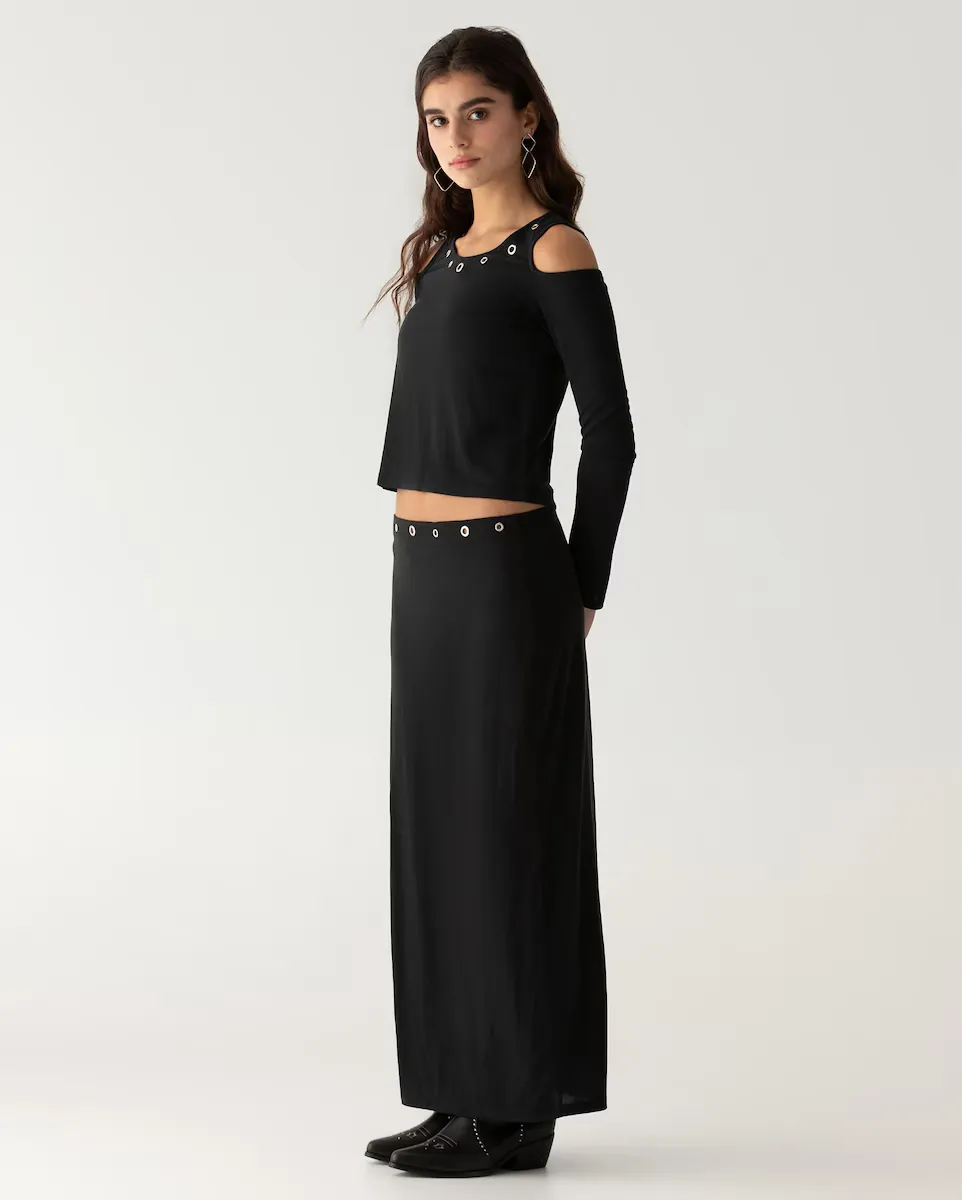 Юбка миди с заклепками на талии Noon, черный
Юбка миди с заклепками на талии Noon, черный