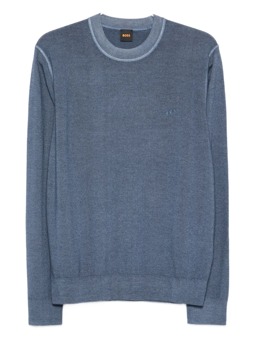 Вышитый шерстяной свитер BOSS, синий 
Вышитый шерстяной свитер BOSS, синий