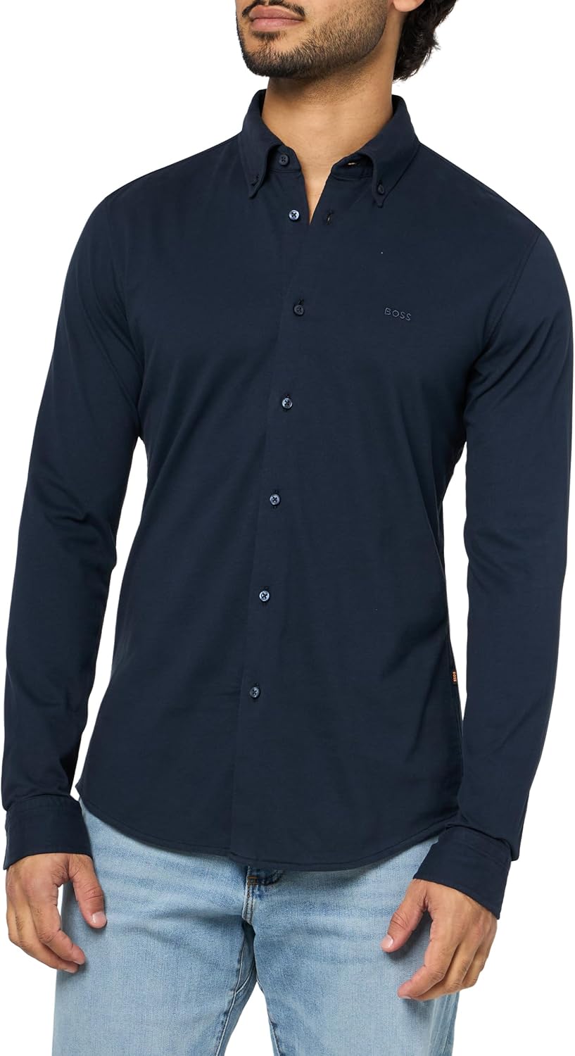 BOSS мужская рубашка на пуговицах из джерси с окраской в готовом виде, Midnight Zone
BOSS мужская рубашка на пуговицах из джерси с окраской в готовом виде, Midnight Zone