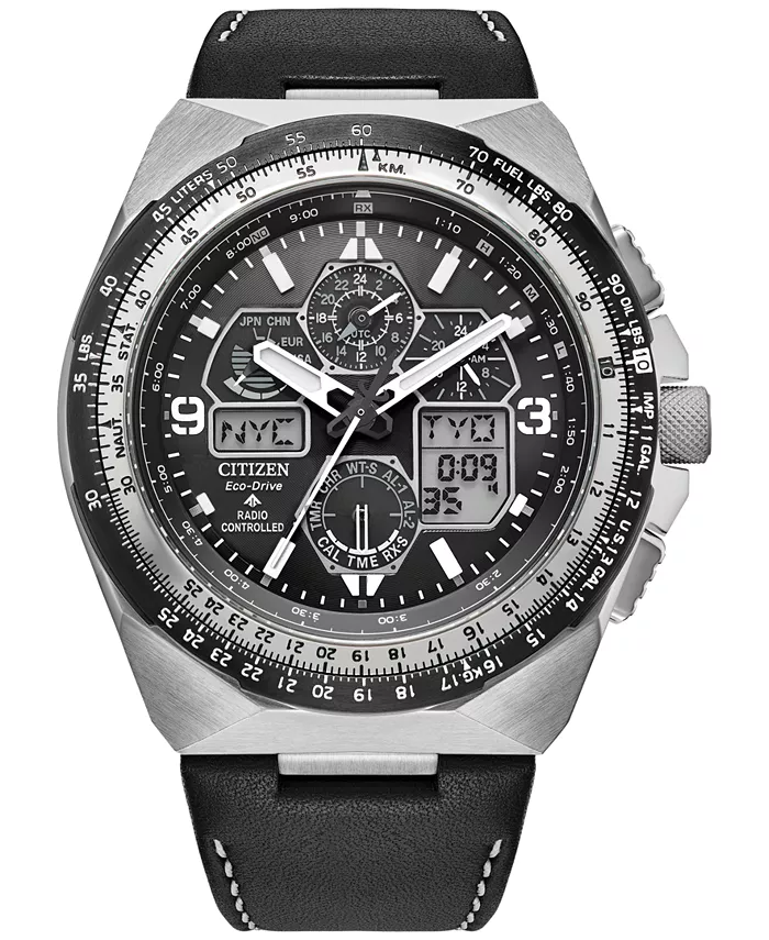 Мужские часы Eco-Drive Chronograph Promaster Skyhawk с черным кожаным ремешком, 46 мм Citizen
Мужские часы Eco-Drive Chronograph Promaster Skyhawk с черным кожаным ремешком, 46 мм Citizen