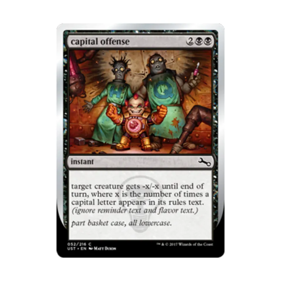 CCG преступление, караемое смертной казнью (С), MTG - Unstable
CCG преступление, караемое смертной казнью (С), MTG - Unstable