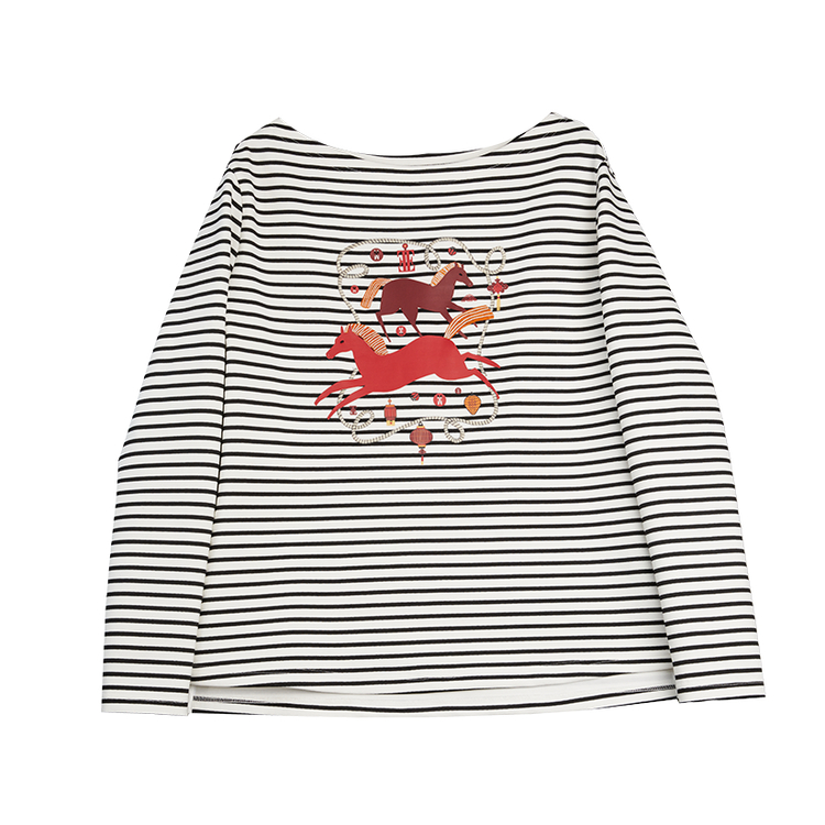 ELLE Футболка женская в полоску с круглым вырезом, умеренно прямого кроя
ELLE Футболка женская в полоску с круглым вырезом, умеренно прямого кроя