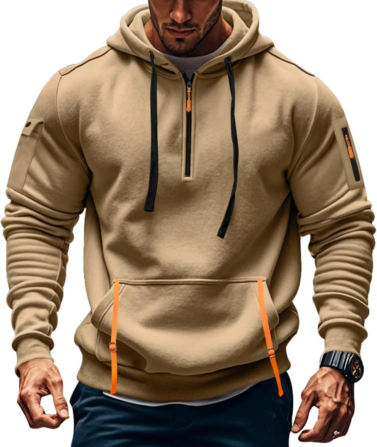 Мужская толстовка с капюшоном и карманами Quarter Zip Plus Size Tactical chaktkglok
Мужская толстовка с капюшоном и карманами Quarter Zip Plus Size Tactical chaktkglok