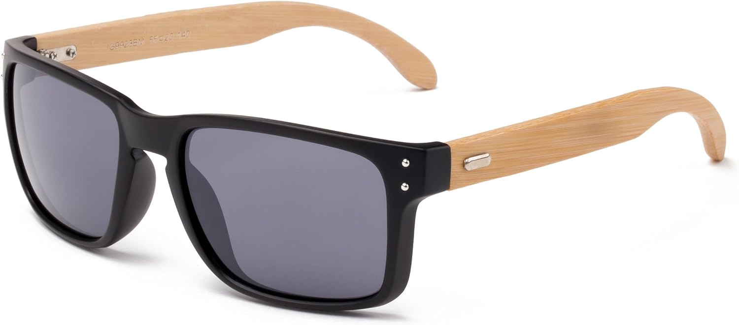 Newbee Fashion - Солнцезащитные очки "Camarillo" с плоской верхней частью и квадратным дизайном, изготовленные из натурального бамбука Newbee Fashion Sunglasses, Matte Black/Light Bamboo
Newbee Fashion - Солнцезащитные очки "Camarillo" с плоской верхней частью и квадратным дизайном, изготовленные из натурального бамбука Newbee Fashion Sunglasses, Matte Black/Light Bamboo