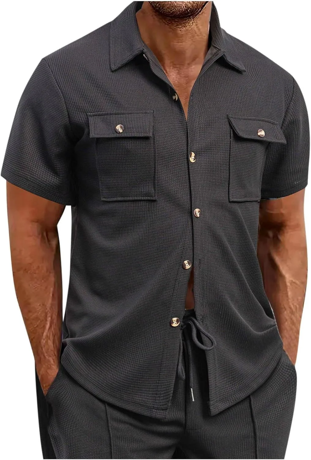 Риб топ мужской Casual с карманами Loose Solid
Риб топ мужской Casual с карманами Loose Solid