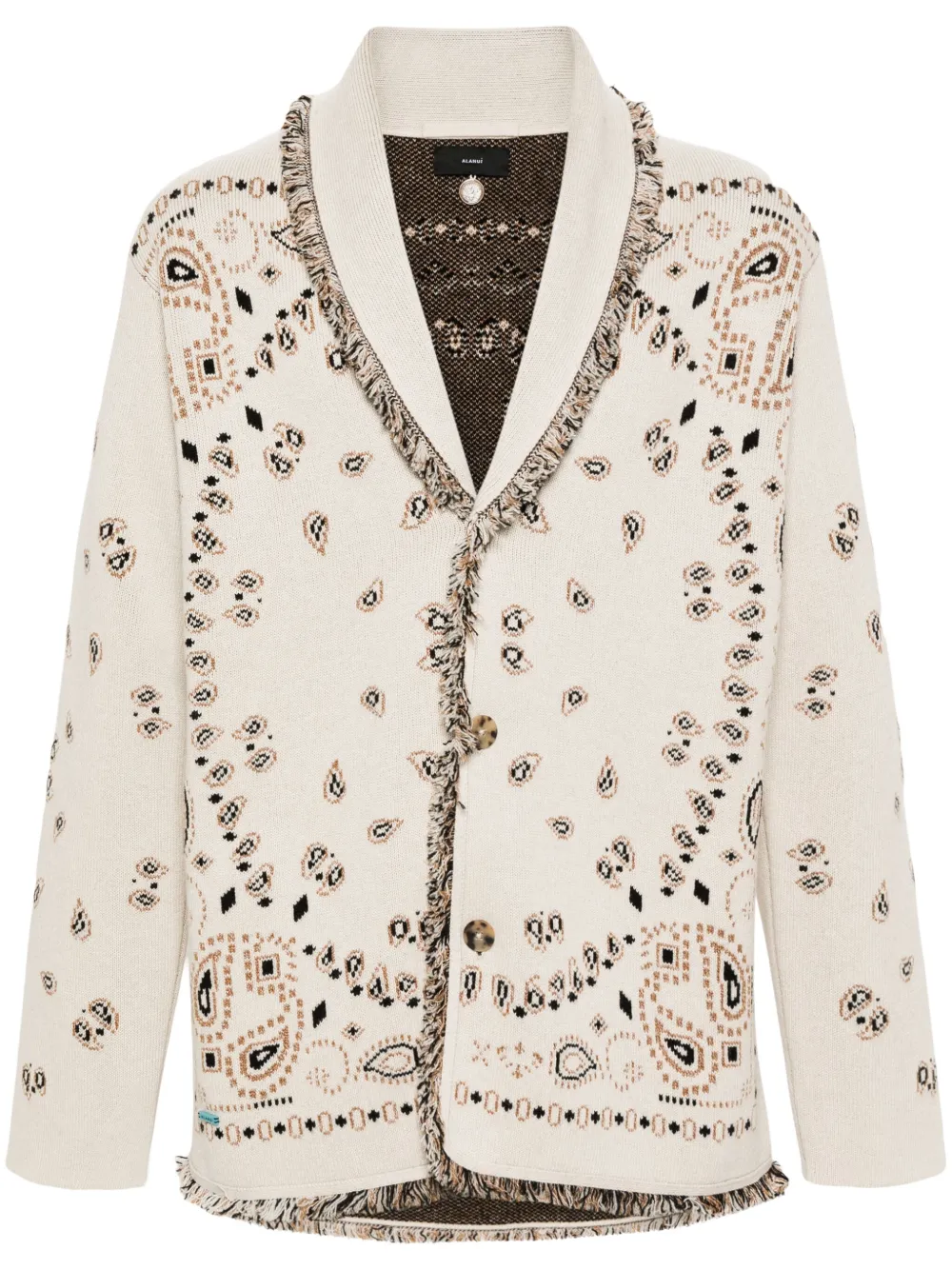 Жаккардовый кардиган с бахромой и узором Alanui, нейтральный
Жаккардовый кардиган с бахромой и узором Alanui, нейтральный