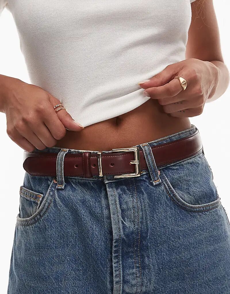 Классический кожаный ремень Mango вишнево-красного цвета
Классический кожаный ремень Mango вишнево-красного цвета