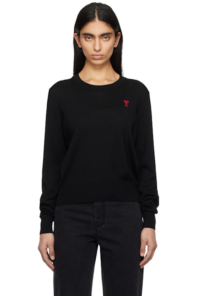 Черный шерстяной свитер Ami de Coeur с круглым вырезом AMI Paris
Черный шерстяной свитер Ami de Coeur с круглым вырезом AMI Paris