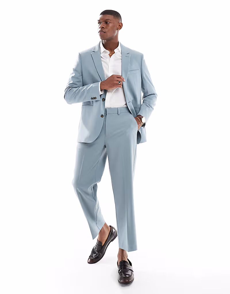 Прямые укороченные брюки пыльно-синего цвета Asos Design
Прямые укороченные брюки пыльно-синего цвета Asos Design