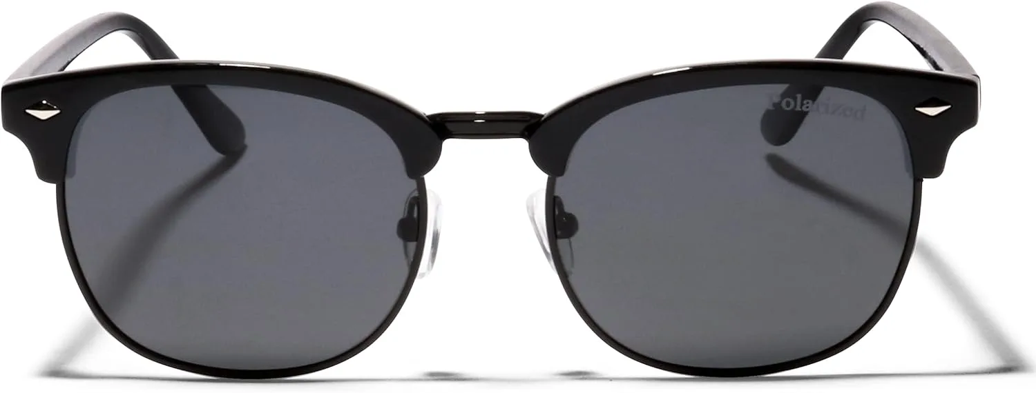 Солнцезащитные очки ShadyVEU в стиле ретро, полуободковые, поляризованные, для защиты от UVA и UVB лучей, для мужчин и женщин, Glossy Black Frame / Black Trim
Солнцезащитные очки ShadyVEU в стиле ретро, полуободковые, поляризованные, для защиты от UVA и UVB лучей, для мужчин и женщин, Glossy Black Frame / Black Trim