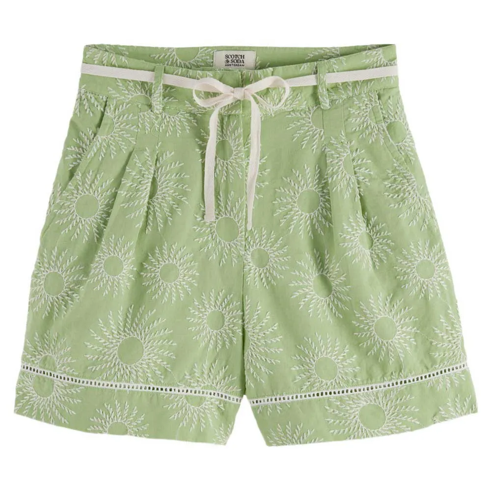 Шорты Scotch & Soda broderie high waist, зеленый 
Шорты Scotch & Soda broderie high waist, зеленый