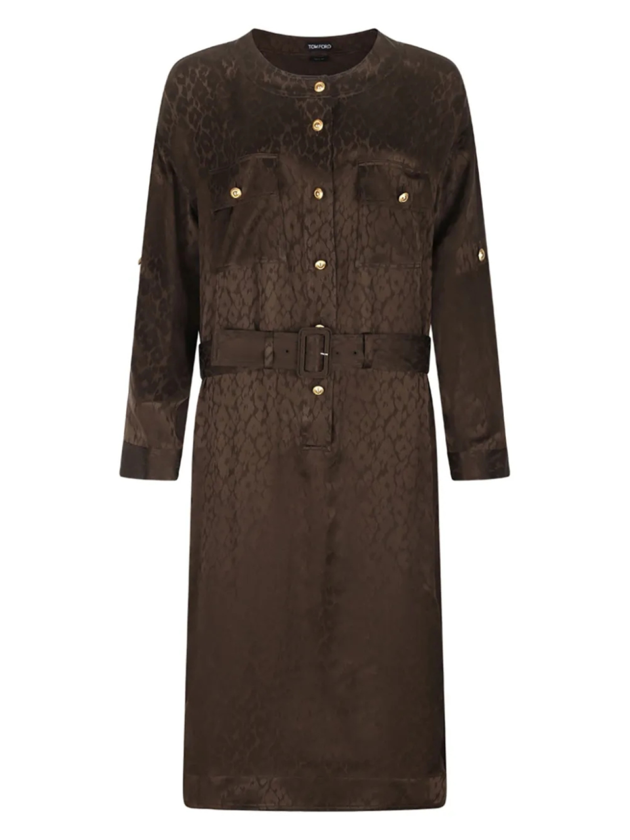 Платье-рубашка с поясом TOM FORD, коричневый 
Платье-рубашка с поясом TOM FORD, коричневый