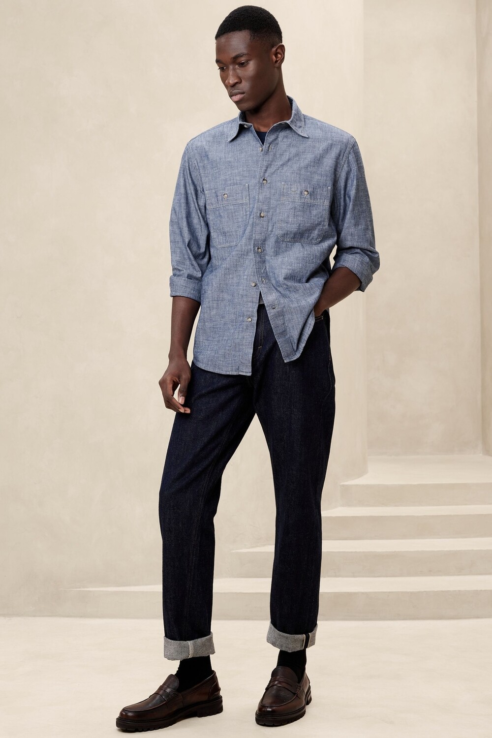 Рубашка Monterey из шамбре от бренда Banana Republic, синий
Рубашка Monterey из шамбре от бренда Banana Republic, синий