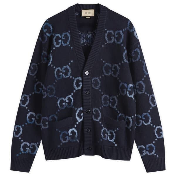 Кардиган из шерсти Jumbo gg Gucci, синий 
Кардиган из шерсти Jumbo gg Gucci, синий