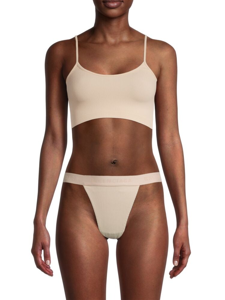 Укороченный топ ребристой вязки Balenciaga, цвет Shell
Укороченный топ ребристой вязки Balenciaga, цвет Shell