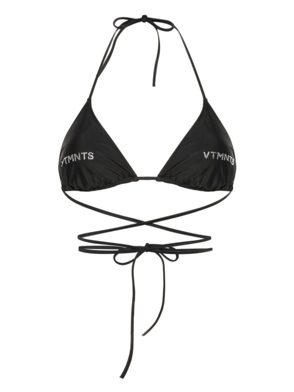 Топ бикини, украшенный стразами ВТМНТС, черный
Топ бикини, украшенный стразами ВТМНТС, черный