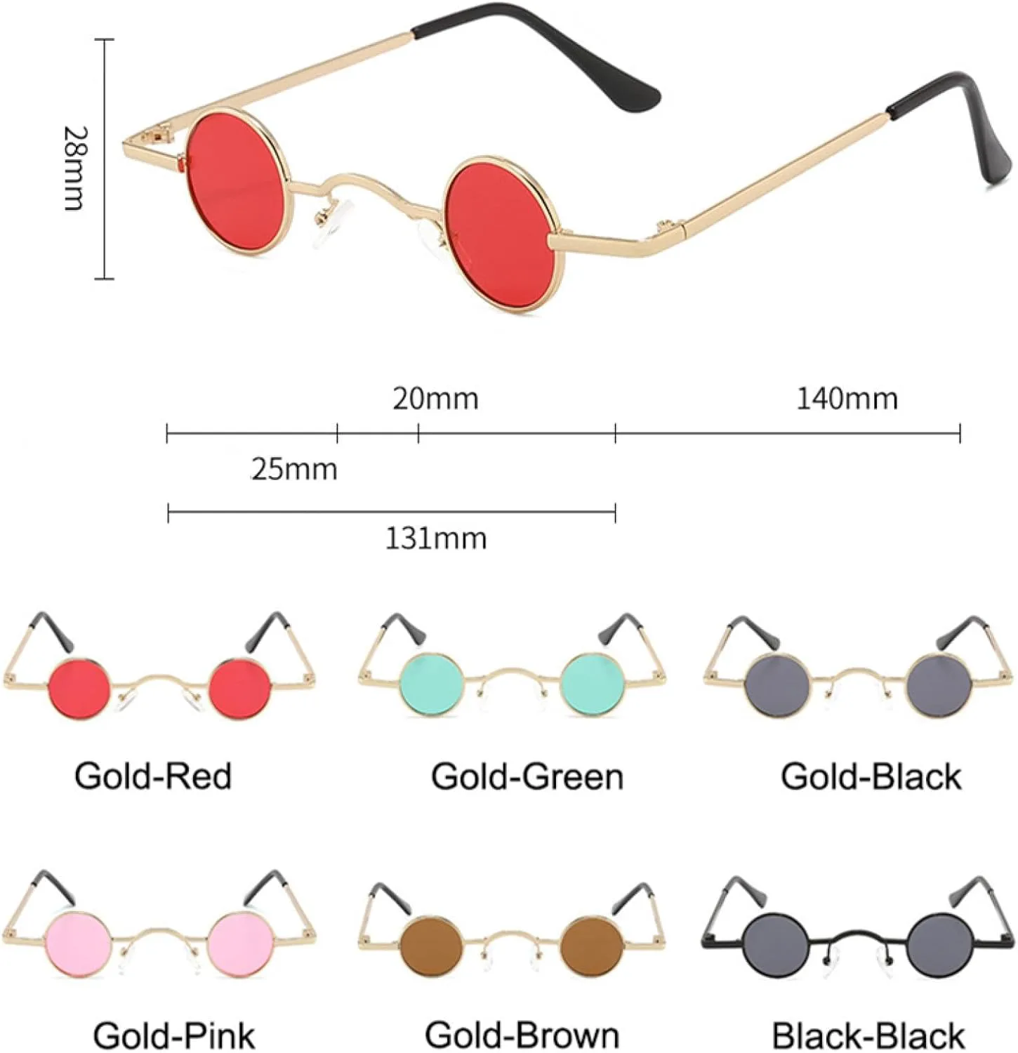 Винтажные круглые мужские солнцезащитные очки в маленькой металлической оправе для женщин, ретро-модные очки с защитой от УФ-излучения UV400 TVTBBVV, Gold-pink
Винтажные круглые мужские солнцезащитные очки в маленькой металлической оправе для женщин, ретро-модные очки с защитой от УФ-излучения UV400 TVTBBVV, Gold-pink