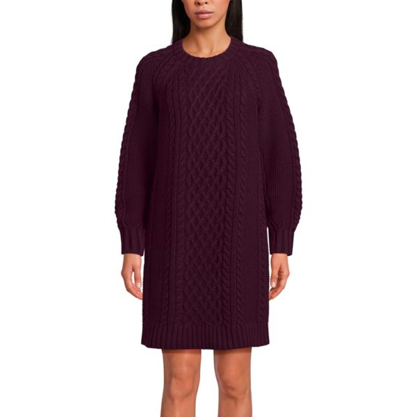 Женское платье-свитер с круглым вырезом и косым плетением Lands' End, цвет midnight plum
Женское платье-свитер с круглым вырезом и косым плетением Lands' End, цвет midnight plum