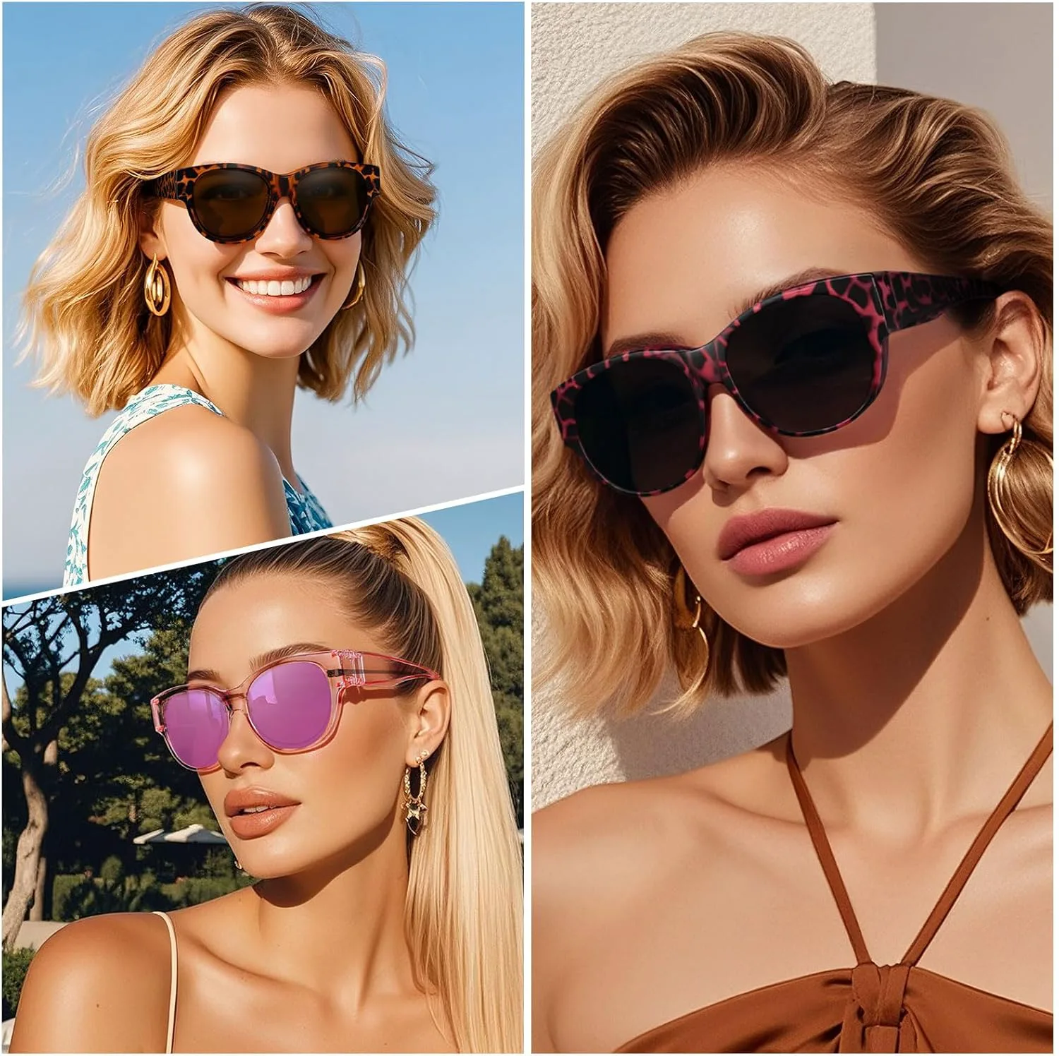 Женские поляризованные солнцезащитные очки Wzerry Fit Over Sunglasses, круглые очки-«кошачий глаз» с защитой от УФ-излучения UV400, Black/Grey + Black/Green Silver
Женские поляризованные солнцезащитные очки Wzerry Fit Over Sunglasses, круглые очки-«кошачий глаз» с защитой от УФ-излучения UV400, Black/Grey + Black/Green Silver
