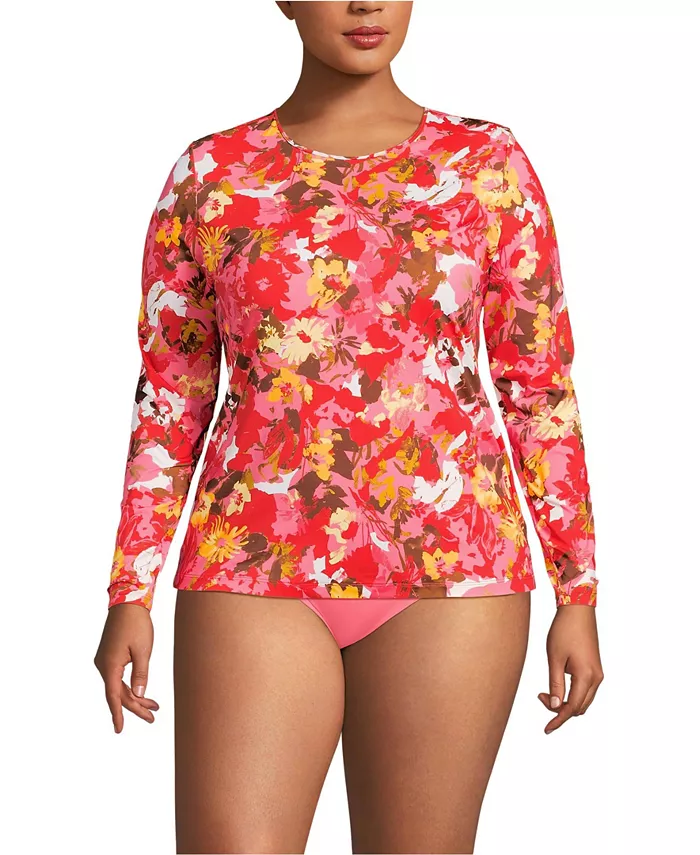 Женский рашгард больших размеров SunShade UPF 50 с длинным рукавом и свободным кроем Lands' End, красный
Женский рашгард больших размеров SunShade UPF 50 с длинным рукавом и свободным кроем Lands' End, красный