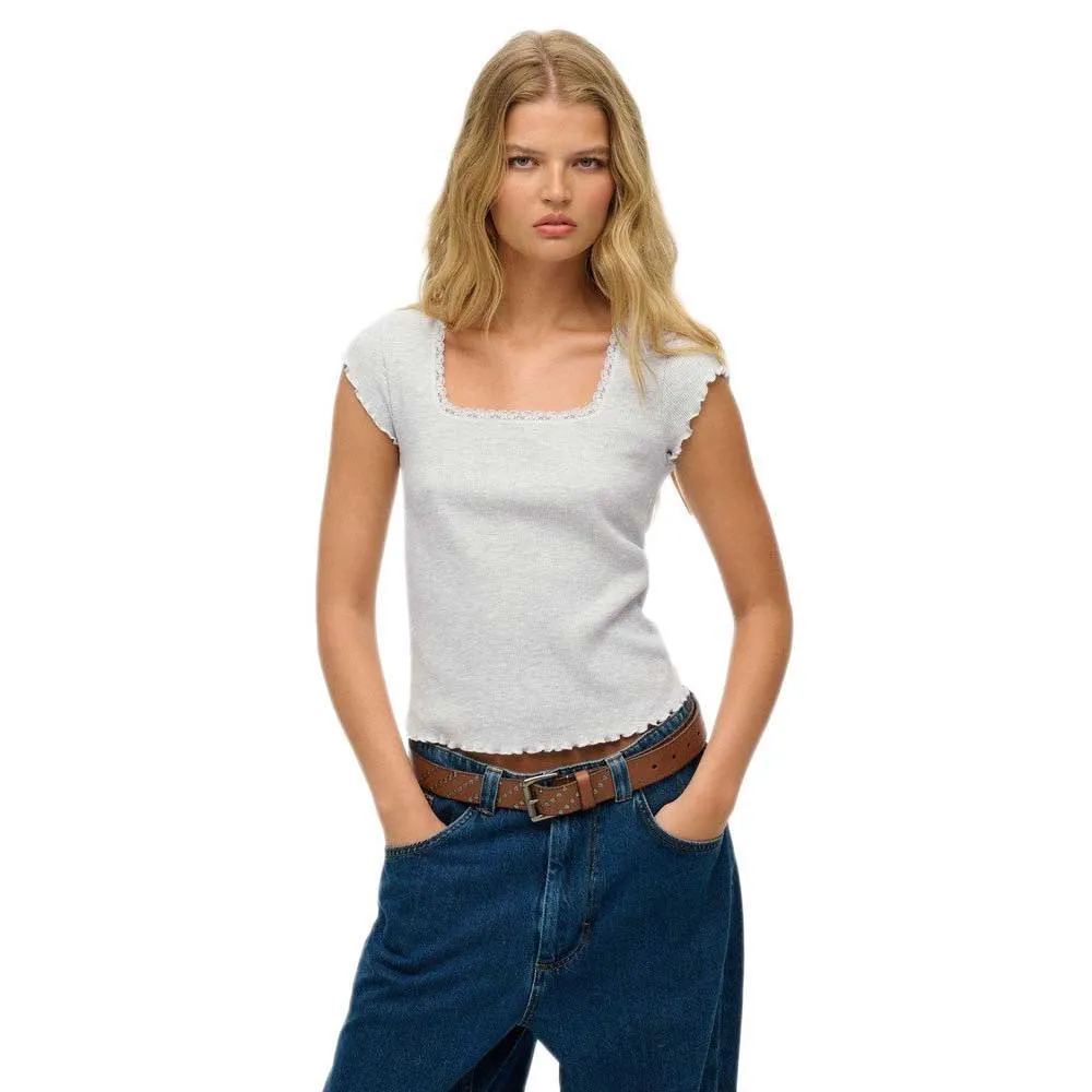 Футболка с коротким рукавом Superdry Essential Square, серый 
Футболка с коротким рукавом Superdry Essential Square, серый