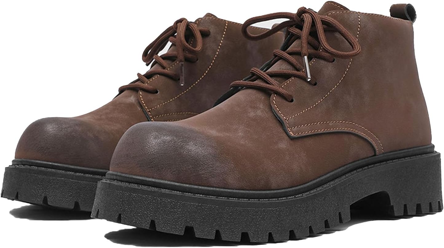 Мужские платформенные массивные боевые ботинки на шнуровке, ретро, широкий носок, высокие, с рифленой подошвой, противоскользящие, водонепроницаемые, для работы, мотоциклов, походов и активного отдыха на природе Dfhaslkle, коричневый
Мужские платформенные массивные боевые ботинки на шнуровке, ретро, широкий носок, высокие, с рифленой подошвой, противоскользящие, водонепроницаемые, для работы, мотоциклов, походов и активного отдыха на природе Dfhaslkle, коричневый