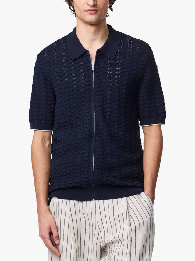 Текстурированная хлопковая поло с молнией спереди NN.07
Текстурированная хлопковая поло с молнией спереди NN.07