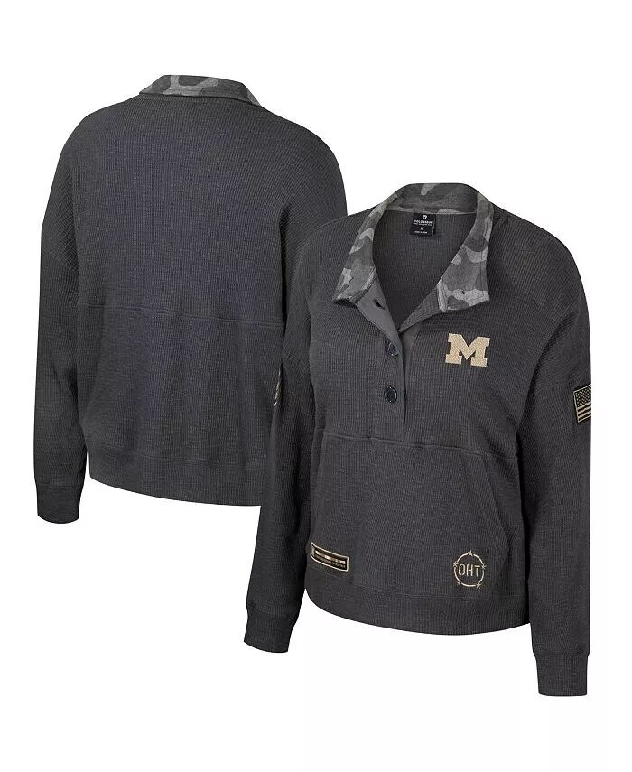 Женский термоугольный свитшот Heather Charcoal Michigan Wolverines OHT в стиле милитари Appreciation Payback Henley Colosseum
Женский термоугольный свитшот Heather Charcoal Michigan Wolverines OHT в стиле милитари Appreciation Payback Henley Colosseum