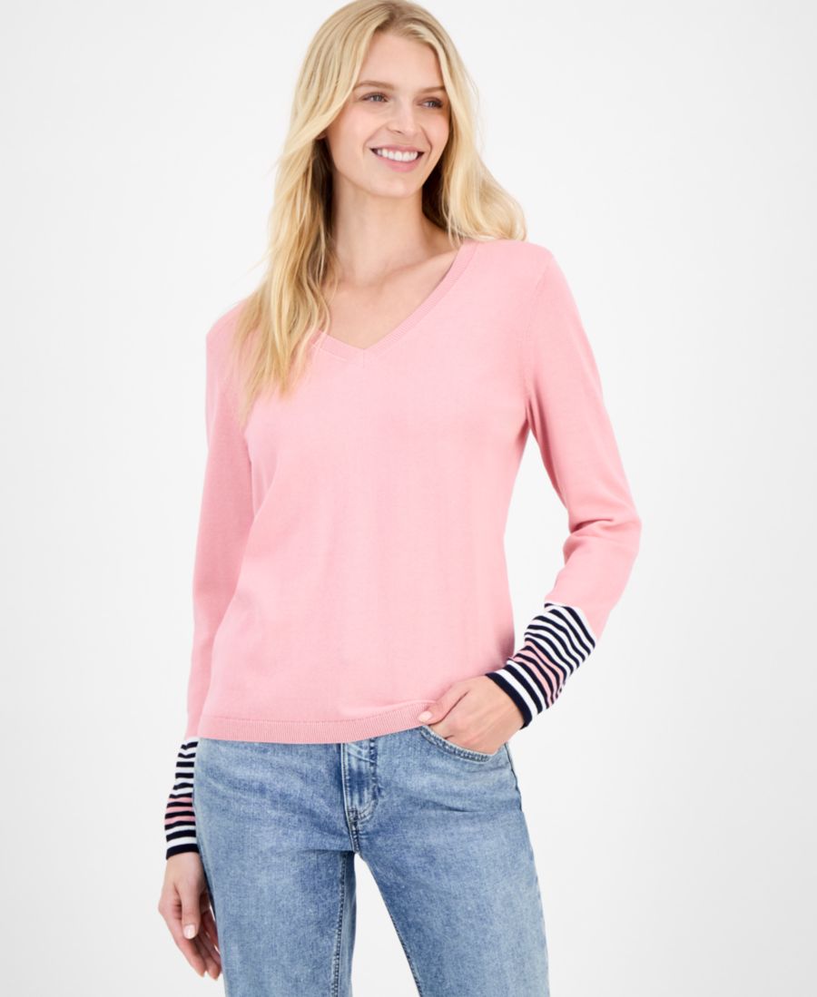 Женский хлопковый свитер с V-образным вырезом Nautica Jeans, Bridal Rose Multi
Женский хлопковый свитер с V-образным вырезом Nautica Jeans, Bridal Rose Multi