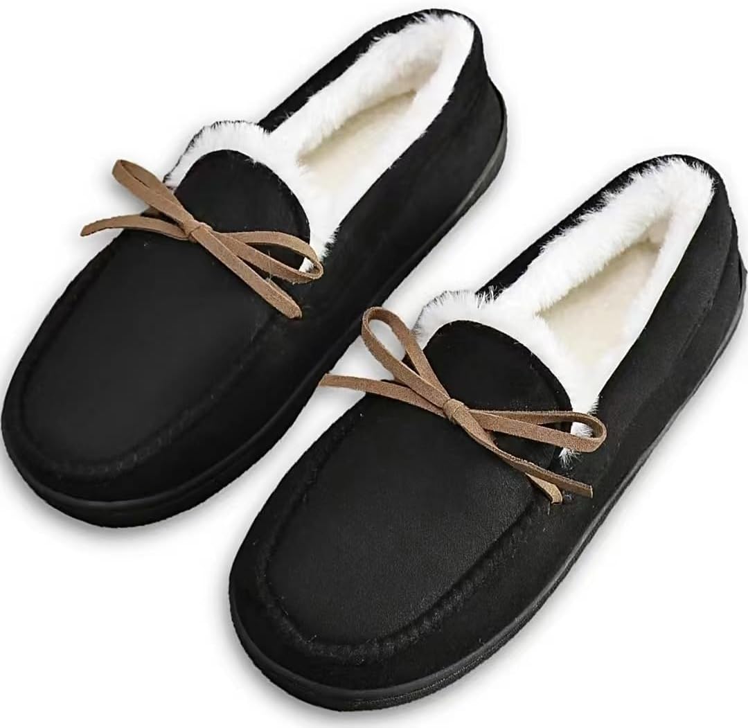 Унисекс-тапочки AuraGlor для женщин и мужчин - уютная подкладка из искусственного меха, домашние тапочки с эффектом памяти, нескользящая резиновая подошва, классические мокасины из замши для дома и улицы, черный
Унисекс-тапочки AuraGlor для женщин и мужчин - уютная подкладка из искусственного меха, домашние тапочки с эффектом памяти, нескользящая резиновая подошва, классические мокасины из замши для дома и улицы, черный