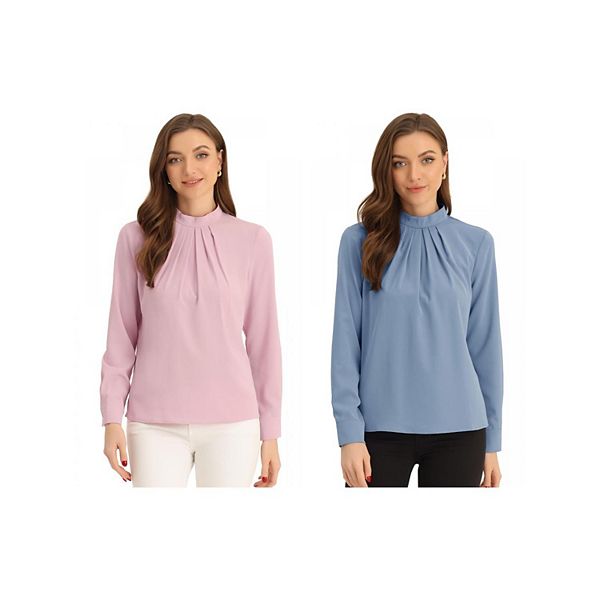 2 упаковки женской блузы с воротником-стойкой из шифона на осень-зиму, длинный рукав, для офиса и повседневной носки Inspire Chic, Pink Grey Blue
2 упаковки женской блузы с воротником-стойкой из шифона на осень-зиму, длинный рукав, для офиса и повседневной носки Inspire Chic, Pink Grey Blue