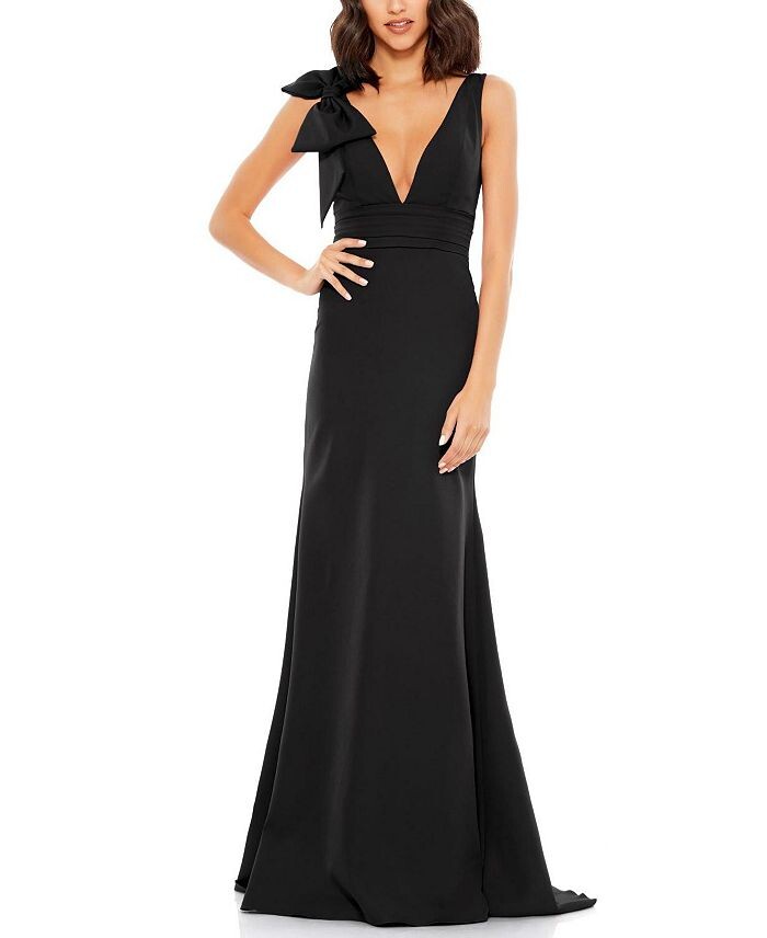 Платье-русалка Mac Duggal без рукавов с V-образным вырезом и бантом, черный
Платье-русалка Mac Duggal без рукавов с V-образным вырезом и бантом, черный