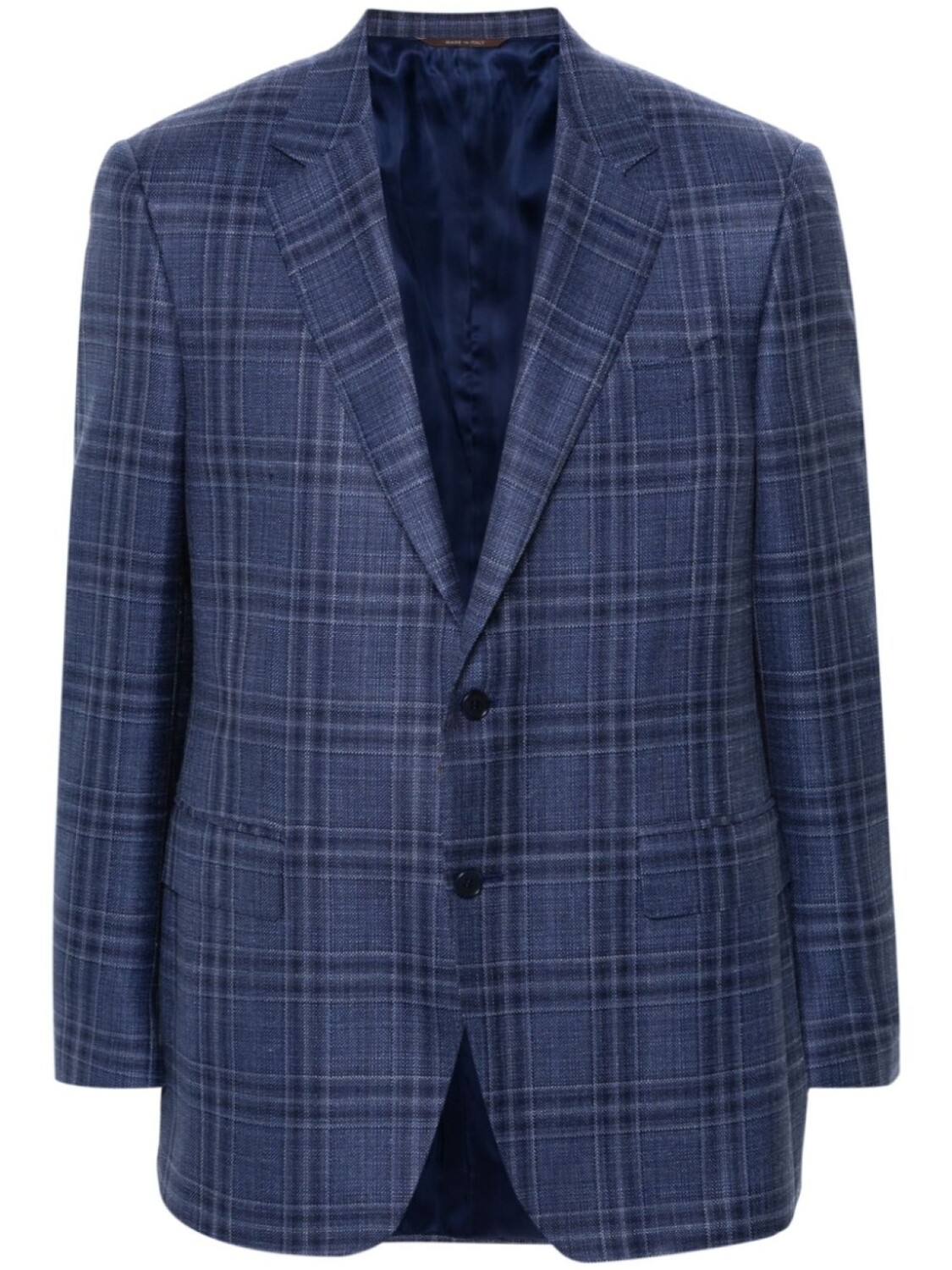 Canali однобортный пиджак в клетку, синий
Canali однобортный пиджак в клетку, синий