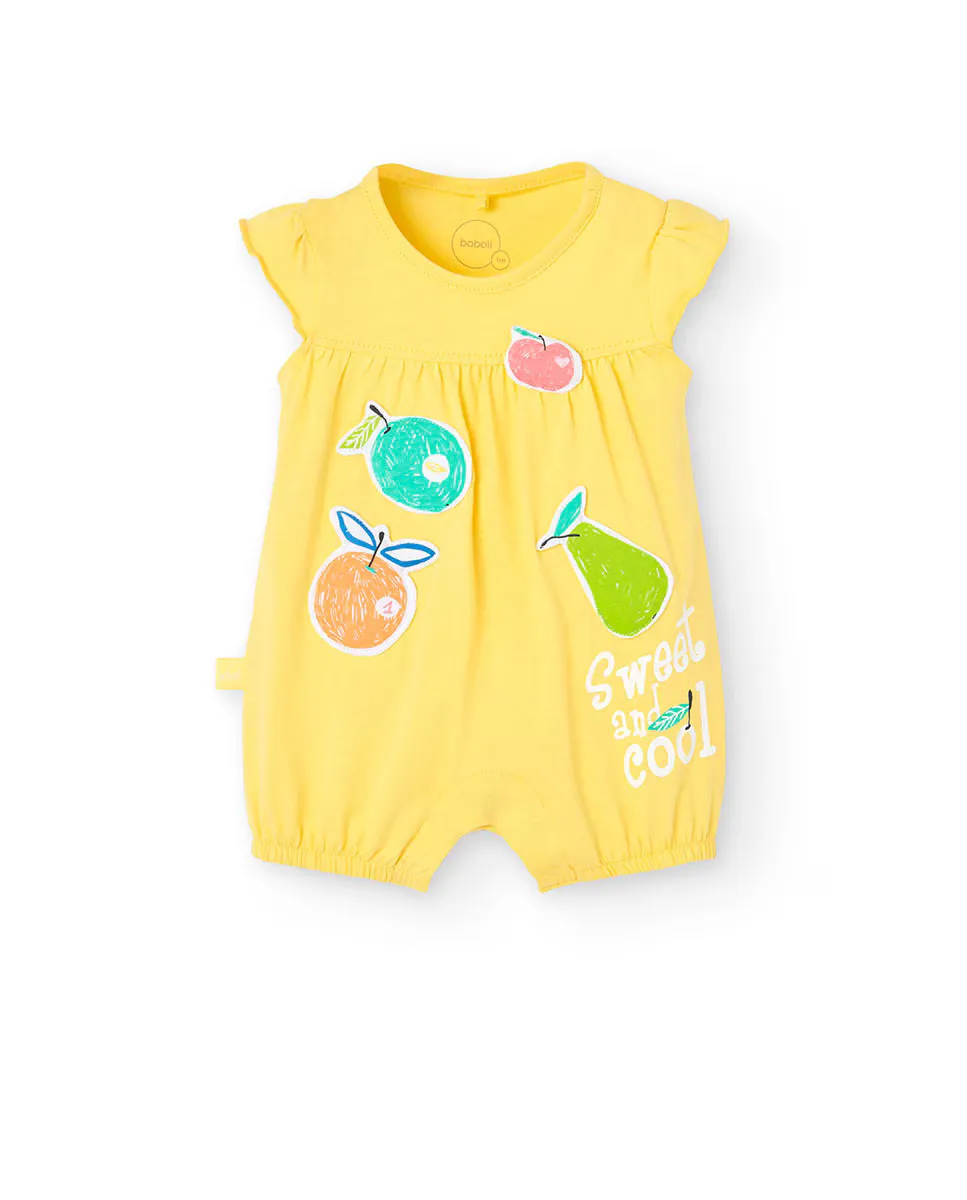 Хлопковый комбинезон для девочек с фруктовыми иллюстрациями Boboli, жёлтый
Хлопковый комбинезон для девочек с фруктовыми иллюстрациями Boboli, жёлтый